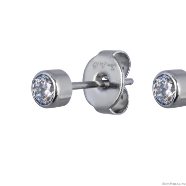 Пусеты Fiore Luna, Cubic zirconia White, SWE0128 W S Пусеты Fiore Luna, Cubic zirconia White, SWE0128 W S